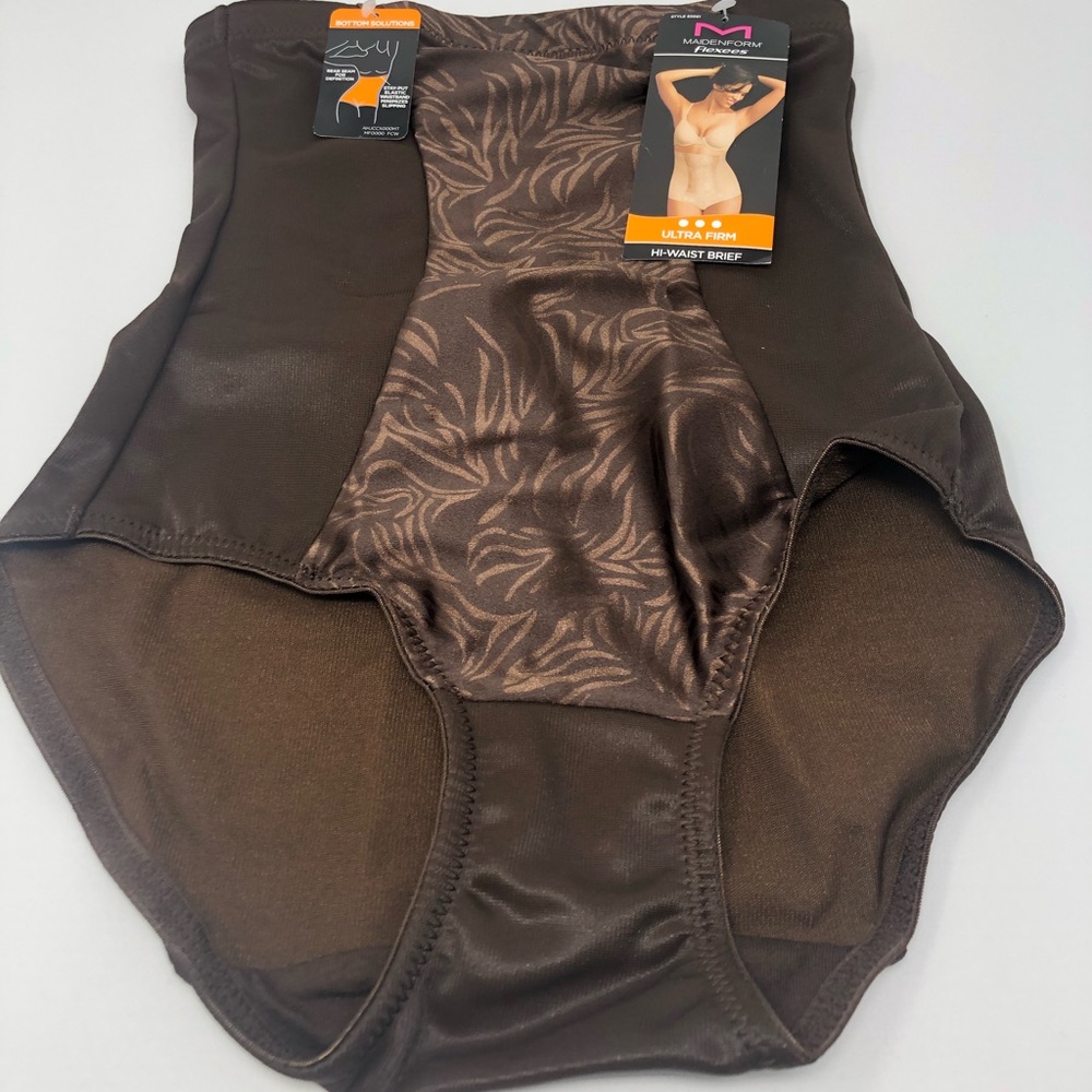 Maidenform Flexees Hi-Waist Brief, Brown, Small